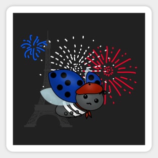 Bastille Day Ladybug, bored Sticker